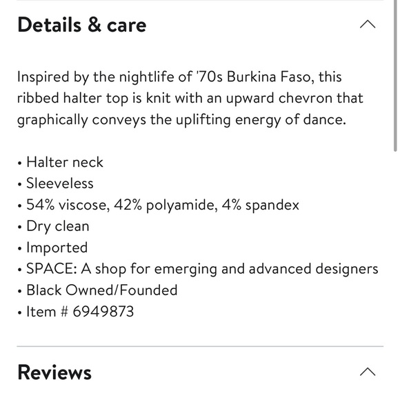 Wales Bonner Star Chevron Rib Halter Top - size M 💚💛 - Picture 4 of 8